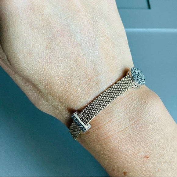 Pandora Reflexions Gold Plat Mesh Bracelet WITHOUT CLIP CHARMS - Picture 5 of 16